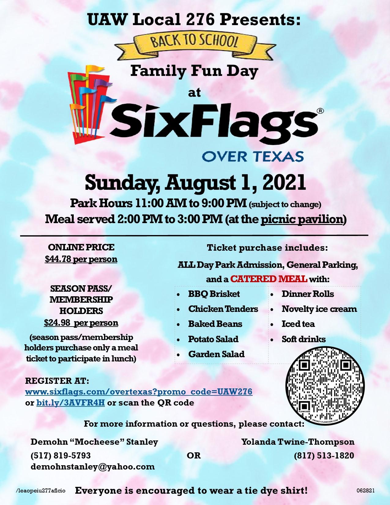 Family Fun Day at Six Flags | UAW Local 276