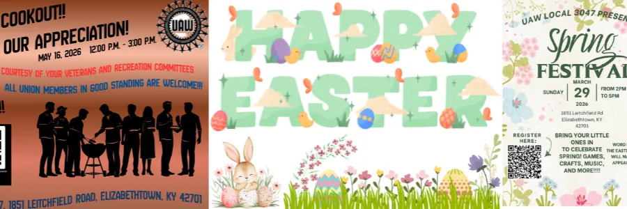 Happy Easter from UAW Local 3047!!