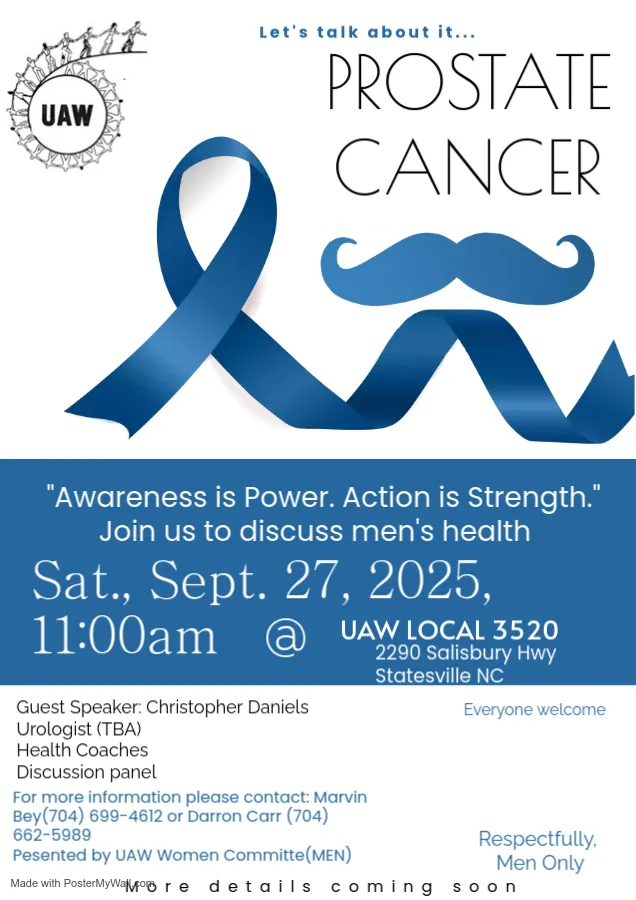 Local 3520 to host Prostate Cancer Discussion