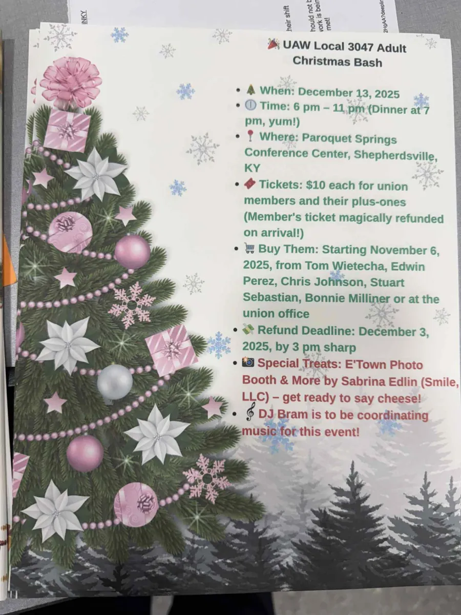 2025 UAW Local 3047 XMas Party Announcement