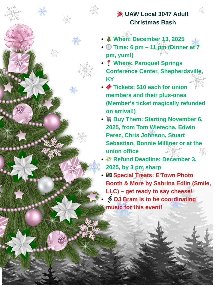 UAW LOCAL 3047 2025 CHRISTMAS PARTY