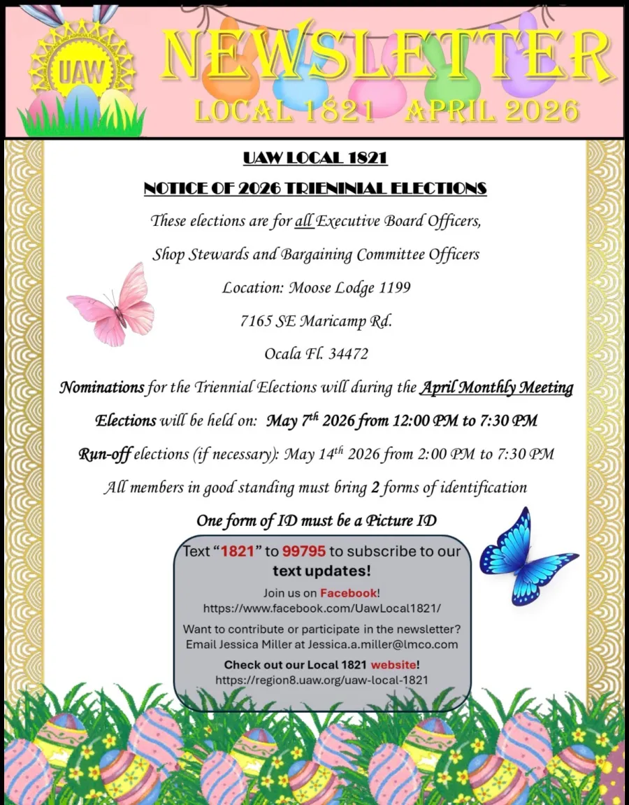 April Newsletter page 1 