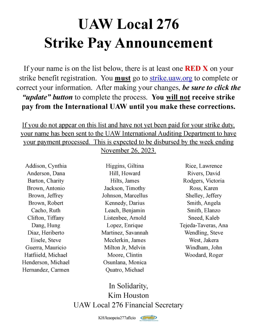 2023-11 Strike Pay Announcement