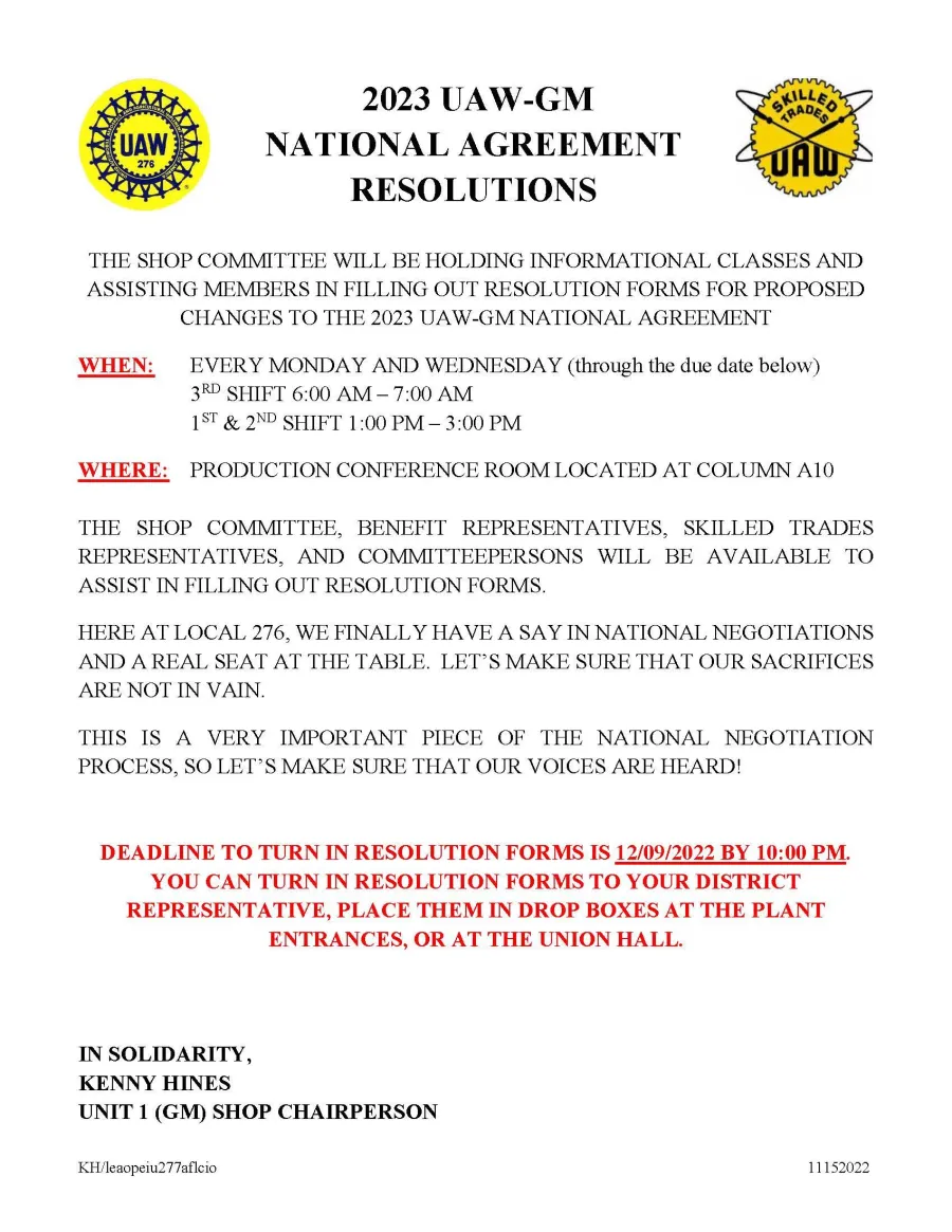 2023 UAW-GM Resolution Meetings - How To