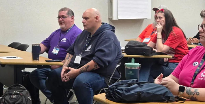 uaw region 8 conference class attendees listening to a lecture
