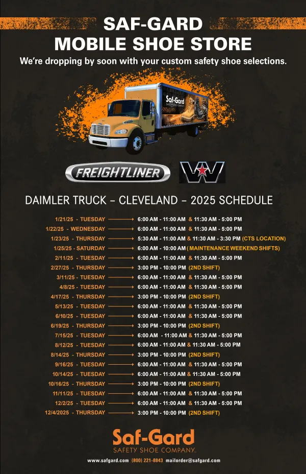 2025 Shoe Truck Schedule