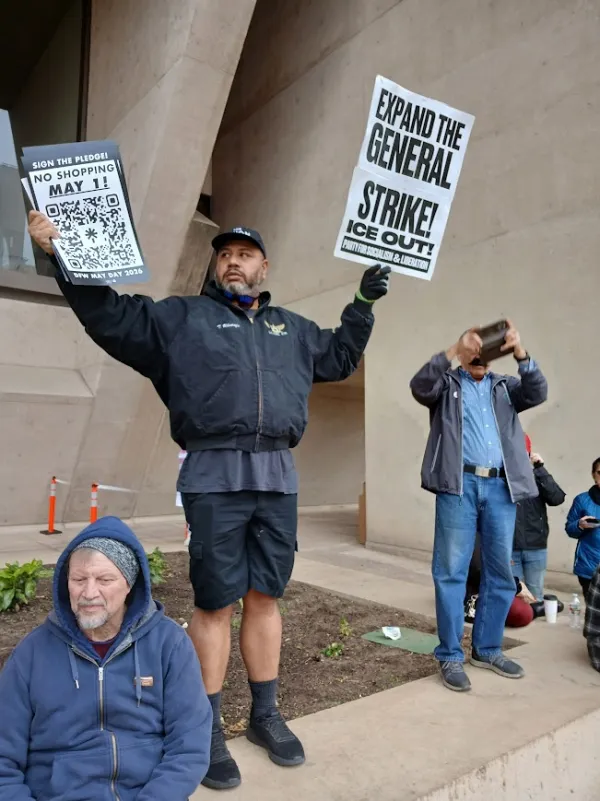 North Texas labor leader Tevita Uhatafe at "No Kings" protest