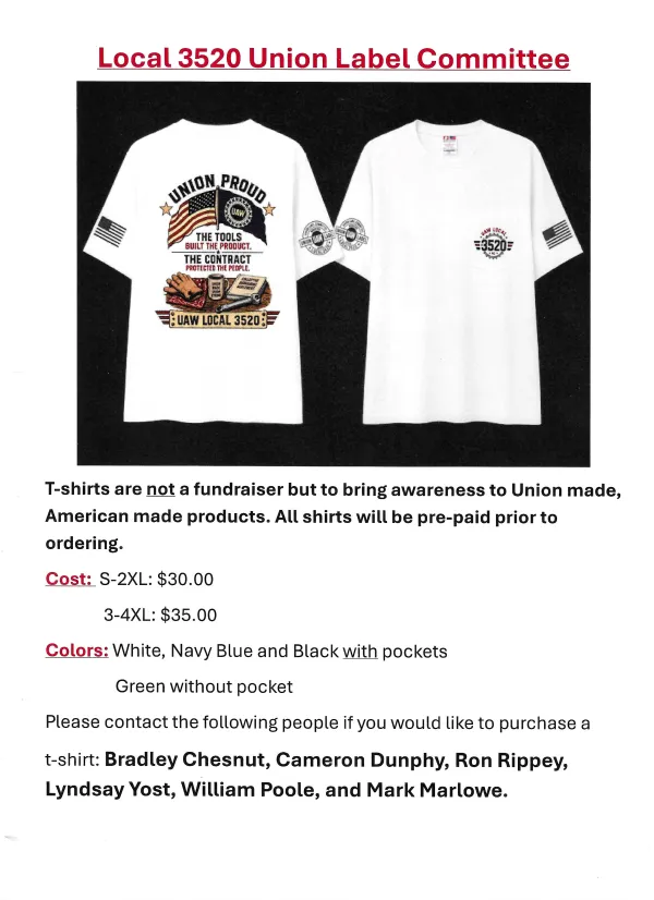 Local 3520 Union Label Tshirt