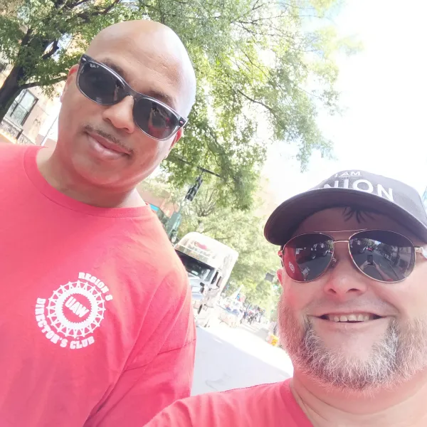 UAW Local 3520 members on Red Shirt Wednesday